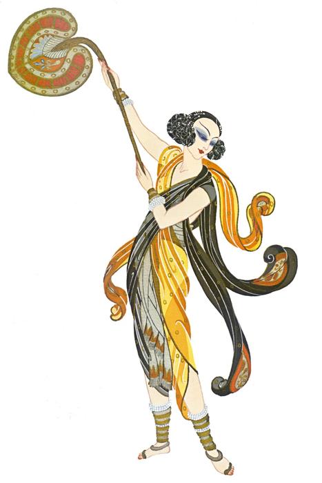 Fan-bearing Slave Girl, Legendary Kings — Erté