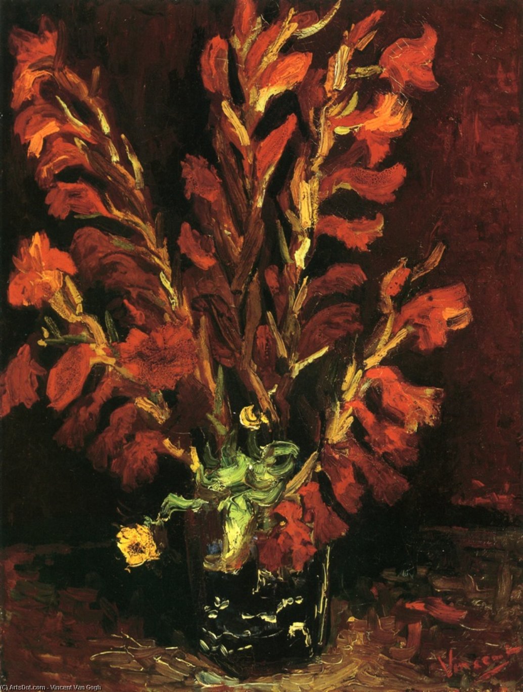 Stillleben: Gladiolen Und Chinesische Astern — Vincent Willem Van Gogh