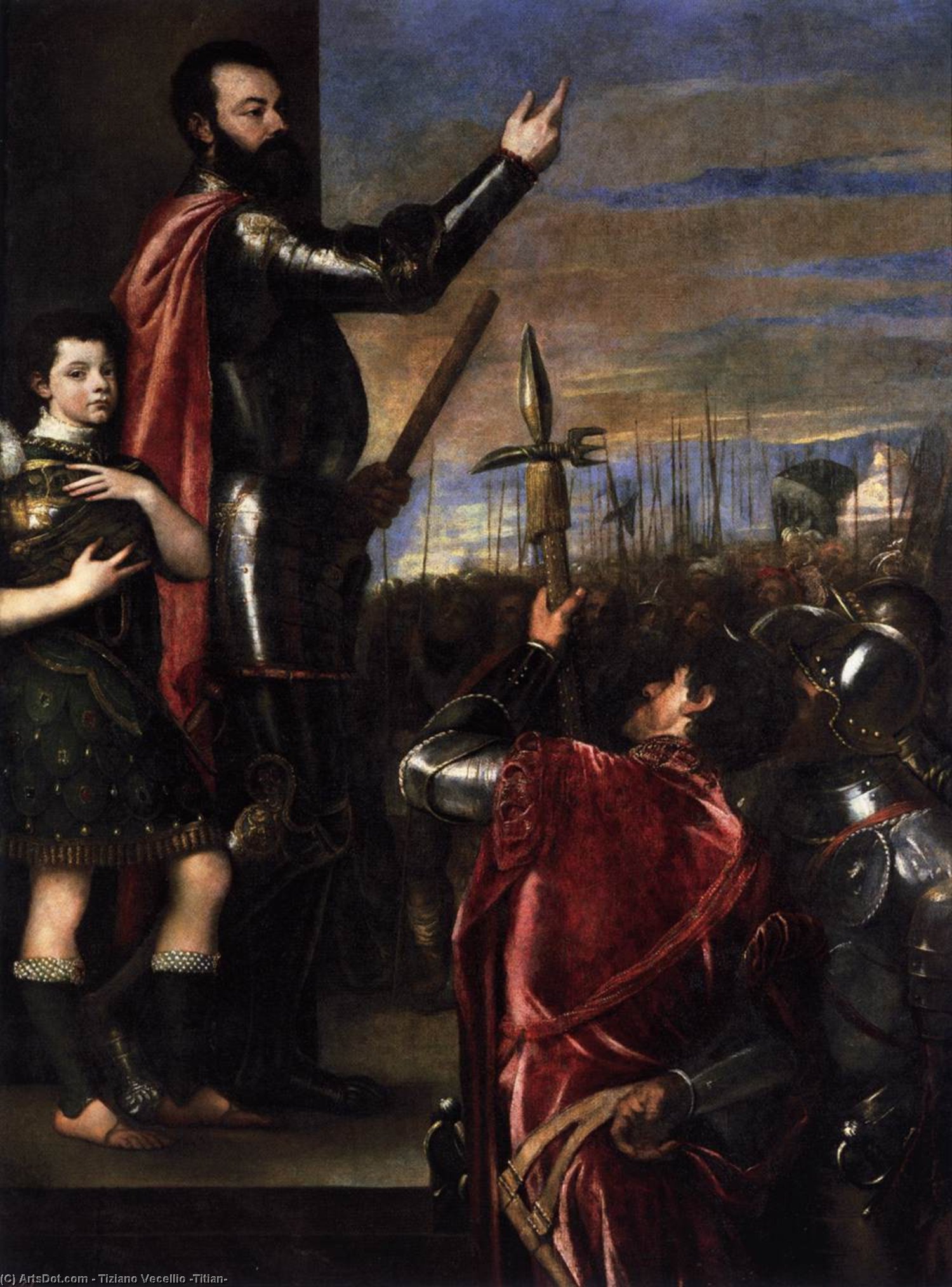 The Marchese Del Vasto Addressing His Troops — Titian