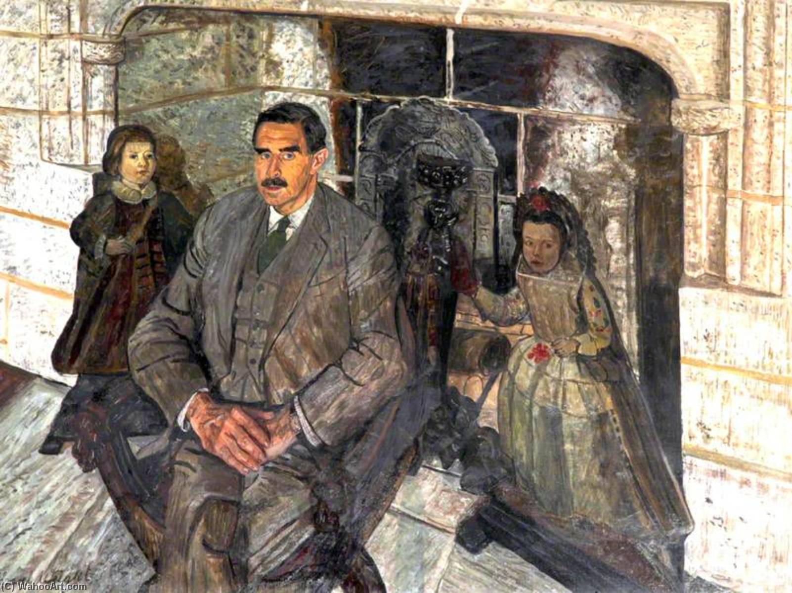 Basil Drewe (1894–1974), In Front Of The Entrance Hall Fireplace In Castle Drogo, Devon — Carel Victor Morlais Weight