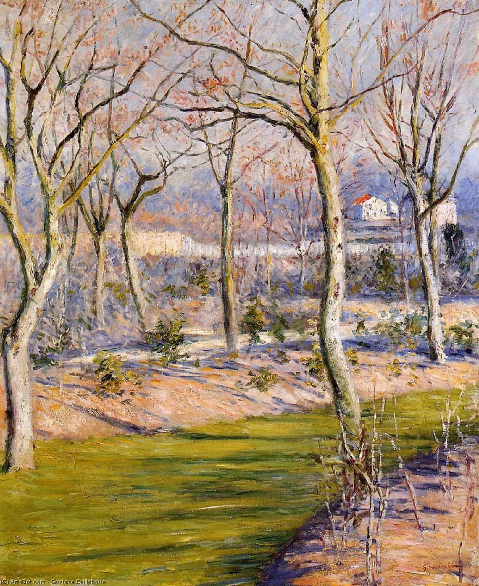 The Garden At Petit Gennevilliers In Winter — Gustave Caillebotte