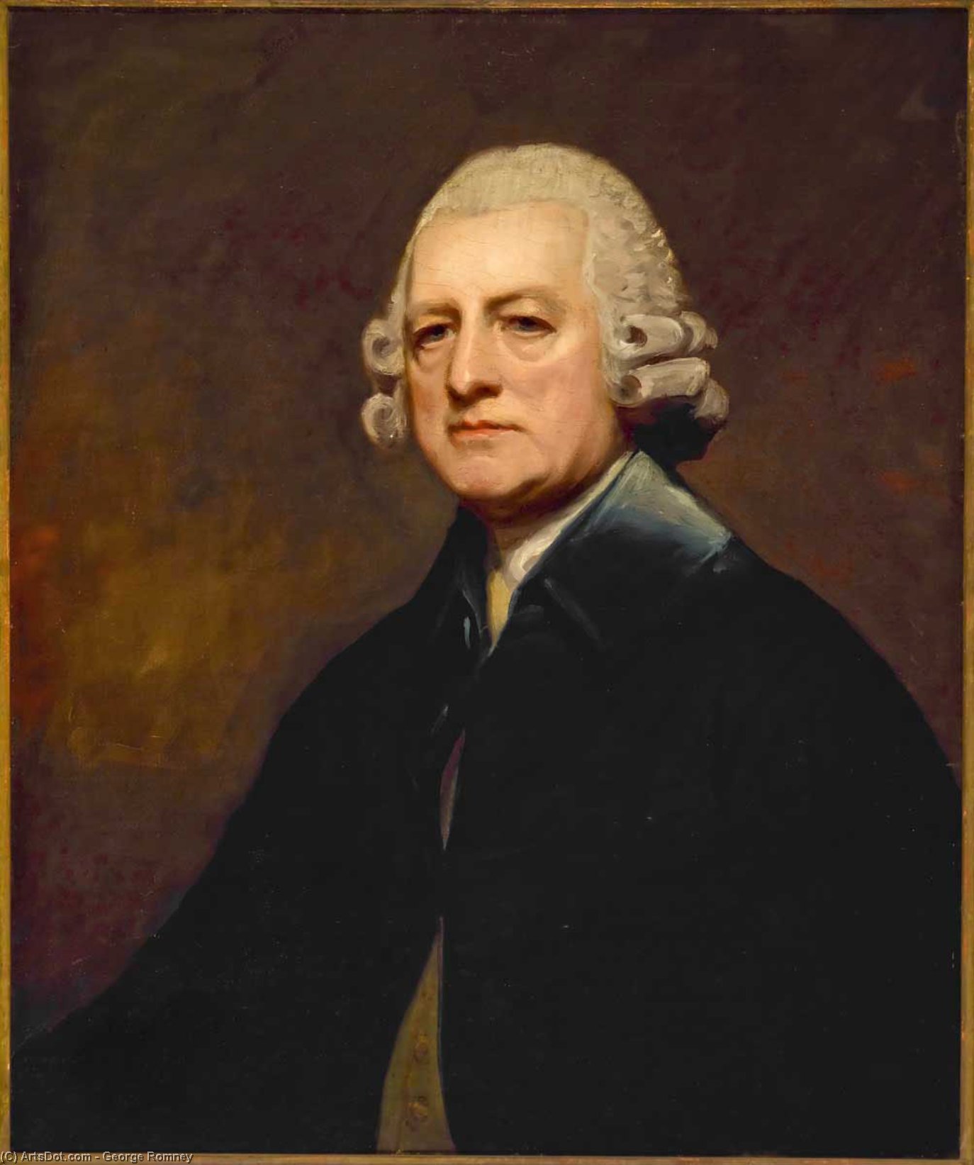 Portrait Of A Man In Blue Coat — George Romney