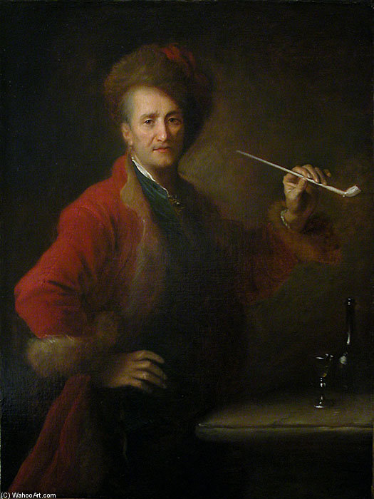Portrait D'homme En Costume Polonais, Une Pipe A La Main — Alexis Grimou