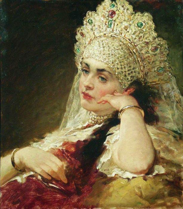 The Girl In Pearl Necklace — Konstantin Yegorovich Makovsky