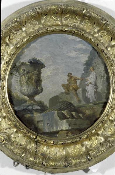 Ruines Avec Deux Figures D'hommes — Giovanni Paolo Panini