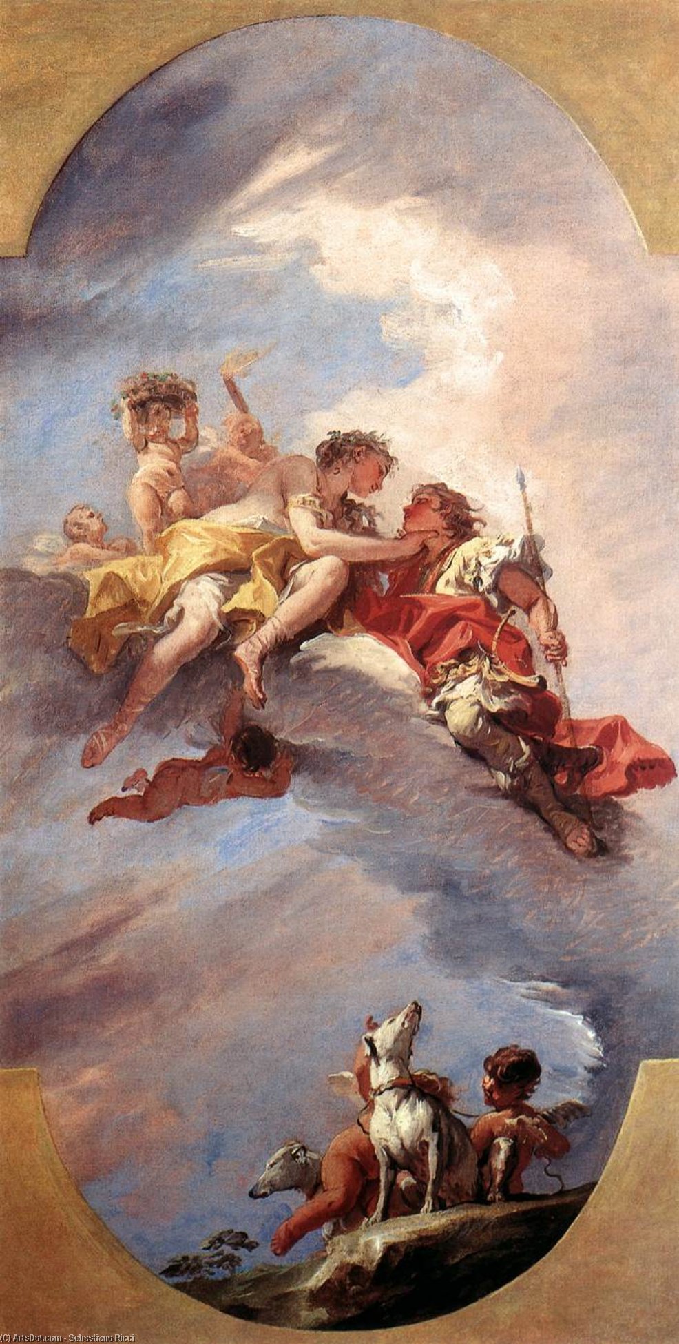 Venus And Adonis — Sebastiano Ricci
