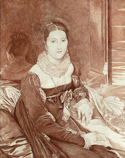 Portrait De Madame De Senonnes. Copie En Grisaille D'après Ingres — Jacques Joseph (james ) Tissot