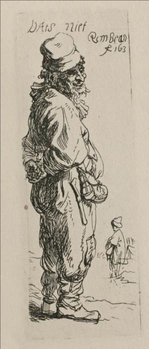 Ein Bettler Und Ein Begleiter, Nach Rechts Gedreht — Rembrandt Van Rijn