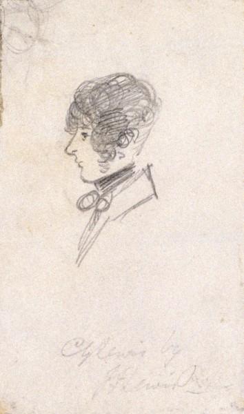 Portrait Sketch Of Charles George Lewis — John Frederick Lewis