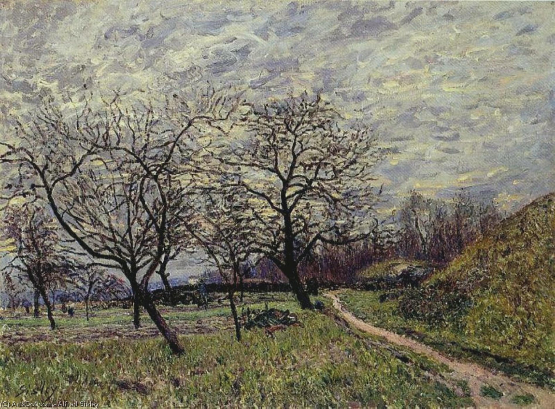 Between Veneux And By December Morning — Alfrēd Sislē