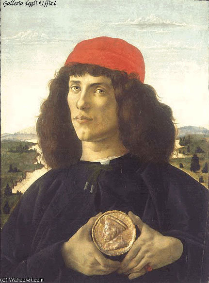 Portrait Of An Unknown Personage With The Medal Of Cosimo Il — Sandro Botticelli
