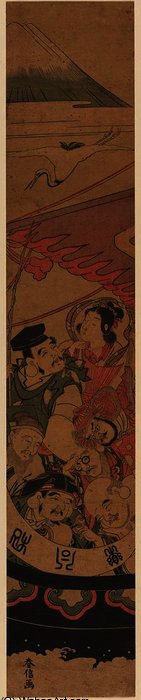 The Seven Gods Of Good Fortune In The Treasure Boat — Suzuki Harunobu