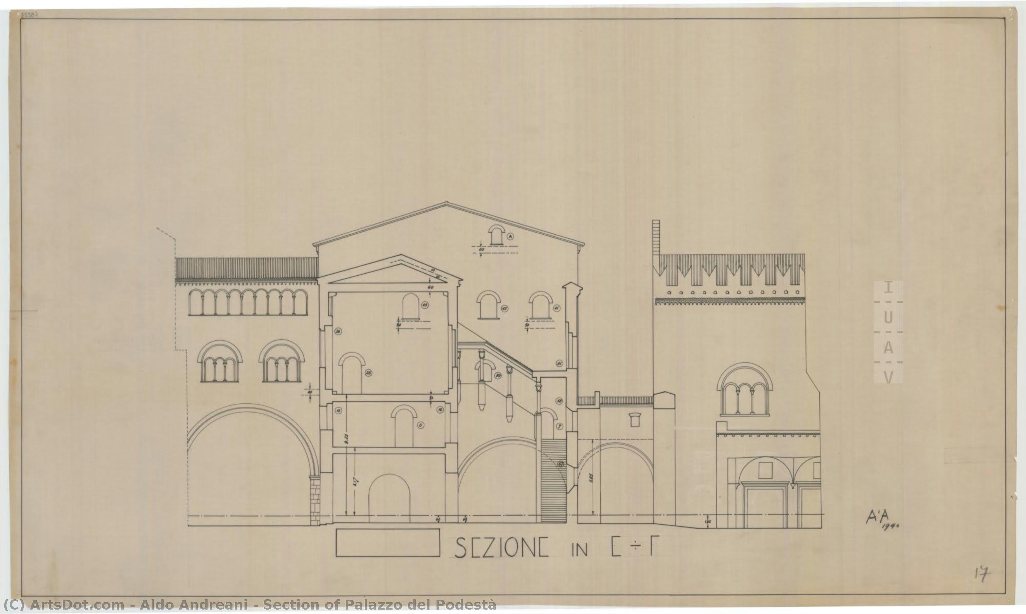 Section Of Palazzo Del Podestà — Aldo Andreani