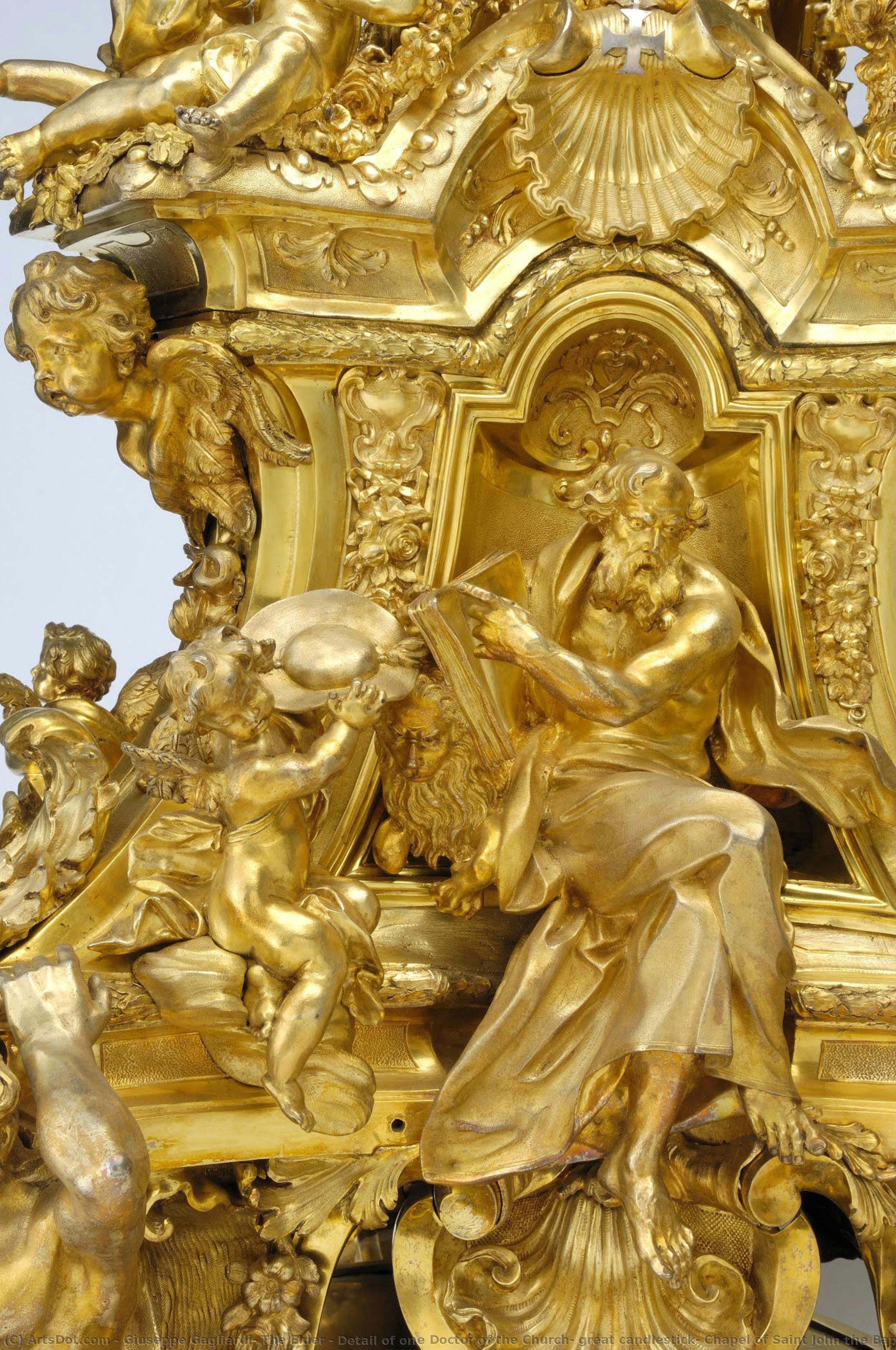 Detail Of One Doctor Of The Church, Great Candlestick, Chapel Of Saint John The Baptist — Đušepe Gaglijardi Stariji