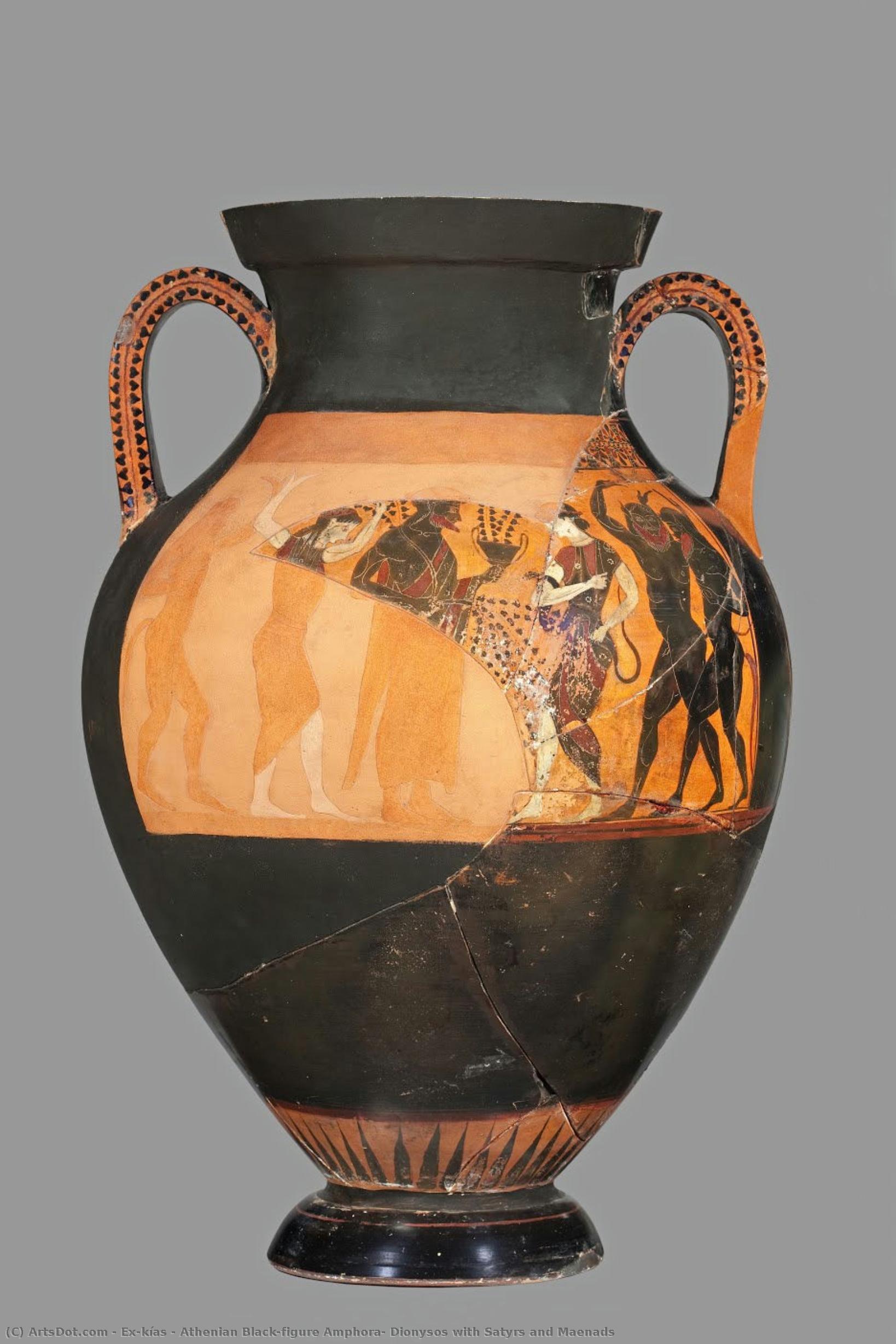 Athenian Black-figure Amphora: Dionysos With Satyrs And Maenads — Exekias