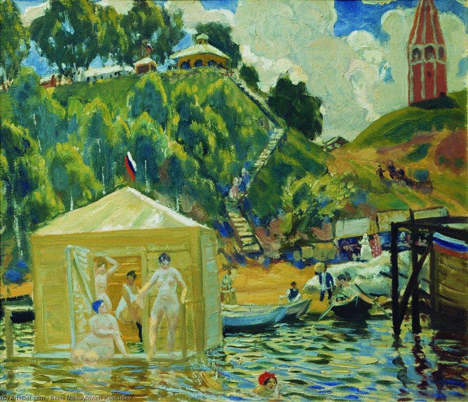 Bathing — Boris Michailowitsch Kustodijew