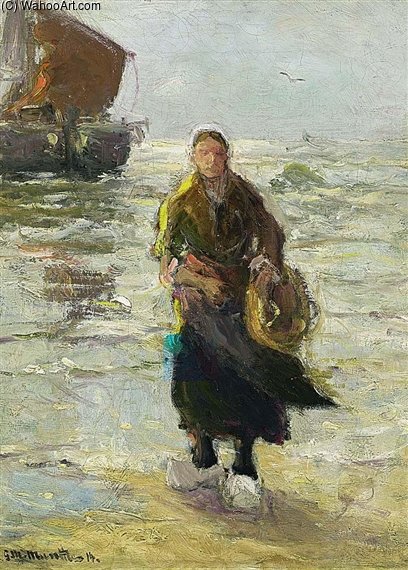 A Fisher Woman On The Beach — Gerhard Arij Ludwig Morgenstje Munthe