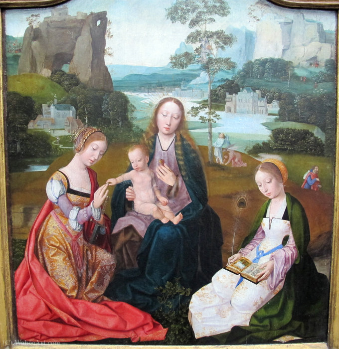 Madonna With The Saints Caterina And Barbara — Master Of The Holy Blood