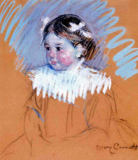 Bust Of Ellen With Bows In Her Hair — Mary Stevenson Cassatt