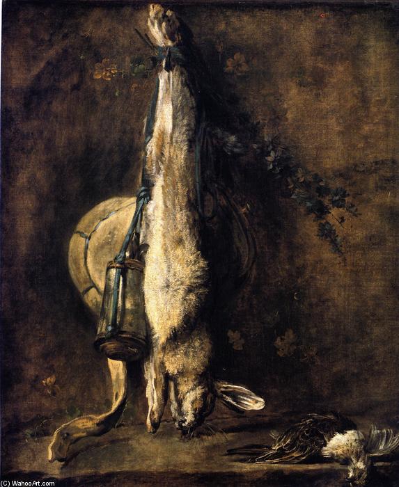 Wild Rabbit With Game Bag, Powder Flask, Thrush And Lark — Jean-baptiste-siméon Chardin