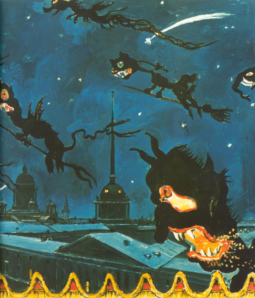 Night At The Fairground. Fragment. A Sketch For The Curtain — Alexandre Benois