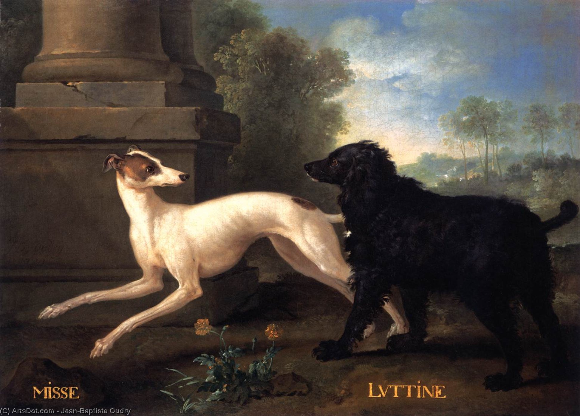 Misse And Luttine — Jean-baptiste Oudry