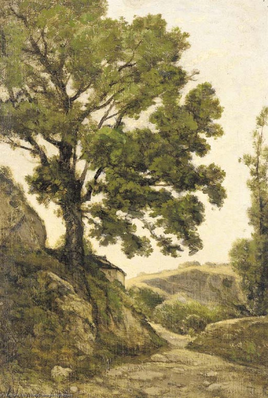 The Great Tree - Path In The Countryside — Henri-joseph Harpignies