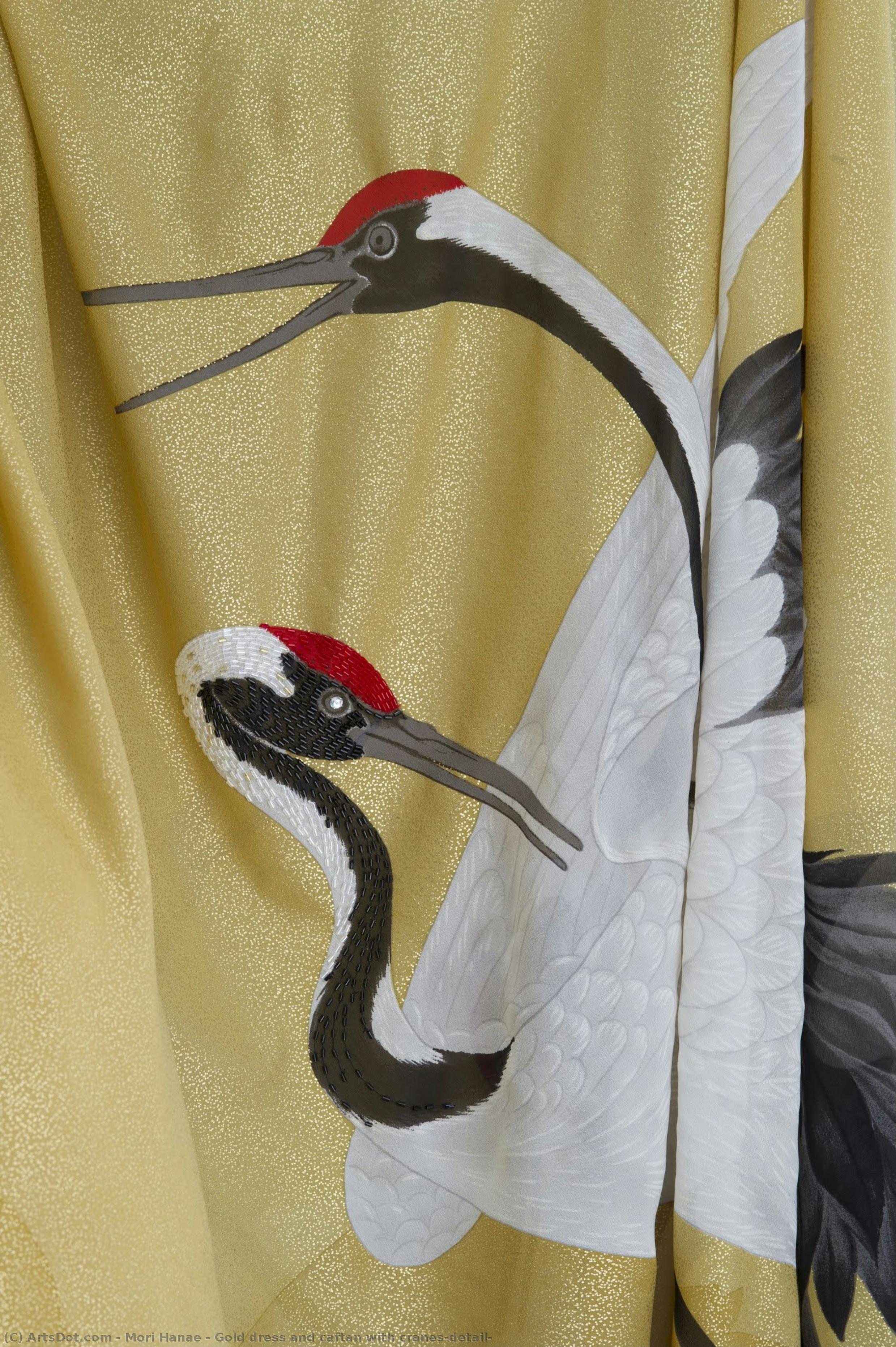 Gold Dress And Caftan With Cranes(detail) — Mori Hanae