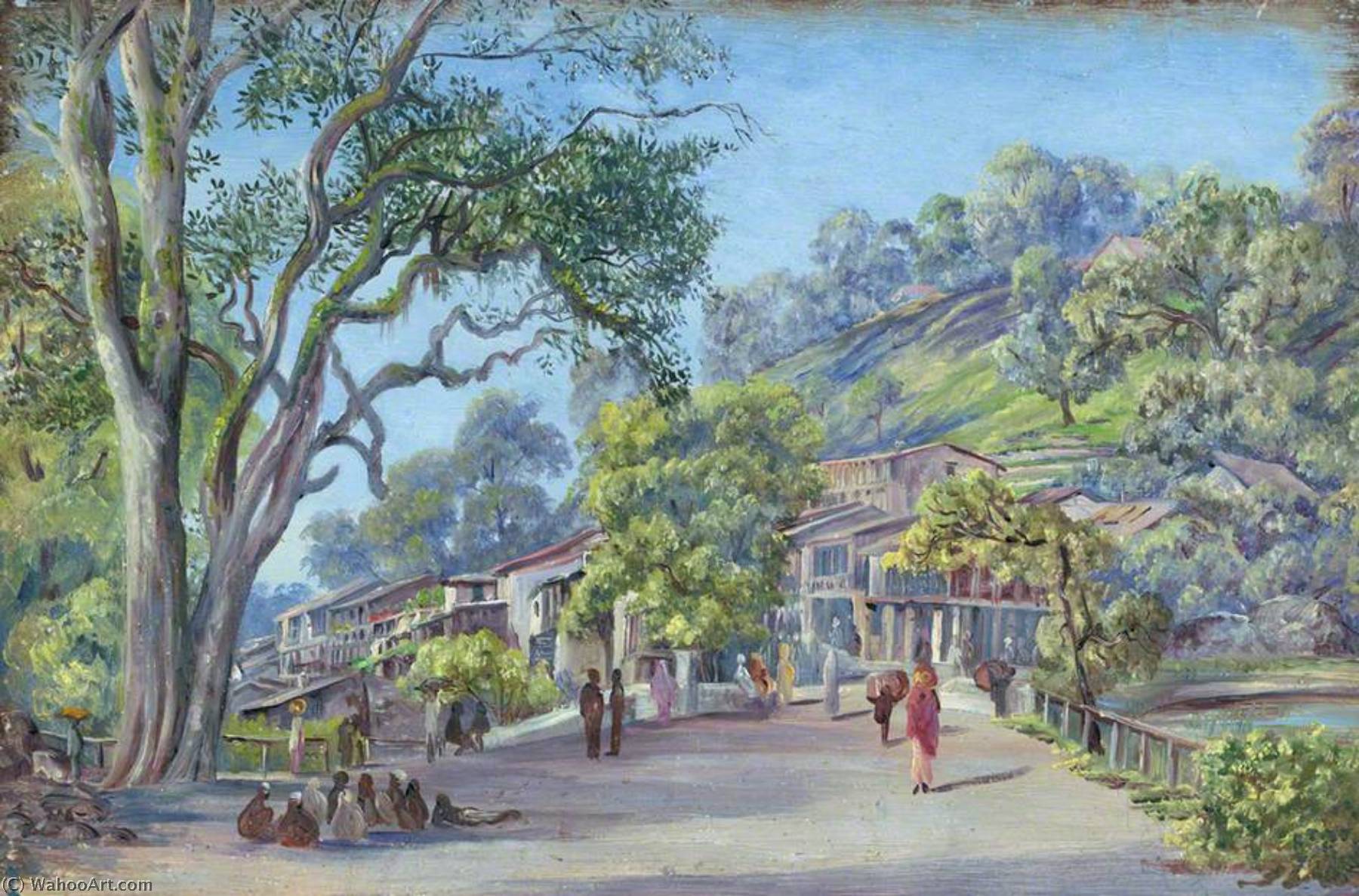 El Puente Y El Bazar, Nynee Tal — Marianne North