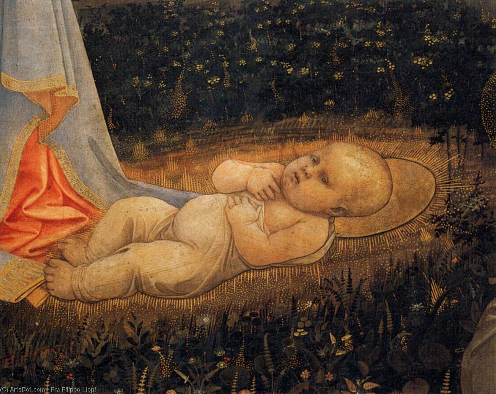 Anbetung Des Kindes Mit Heiligen (detail) — Filippo Lippi