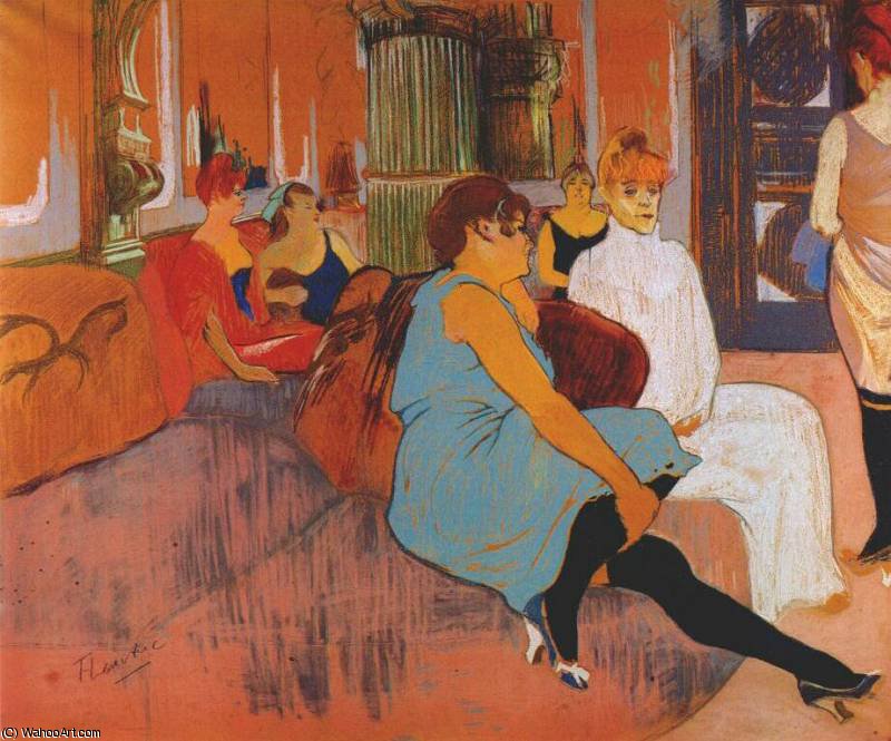 In The Salon Of The Rue Des Moulins — Comte Henri Marie Raymond De Toulouse-lautrec-monfa