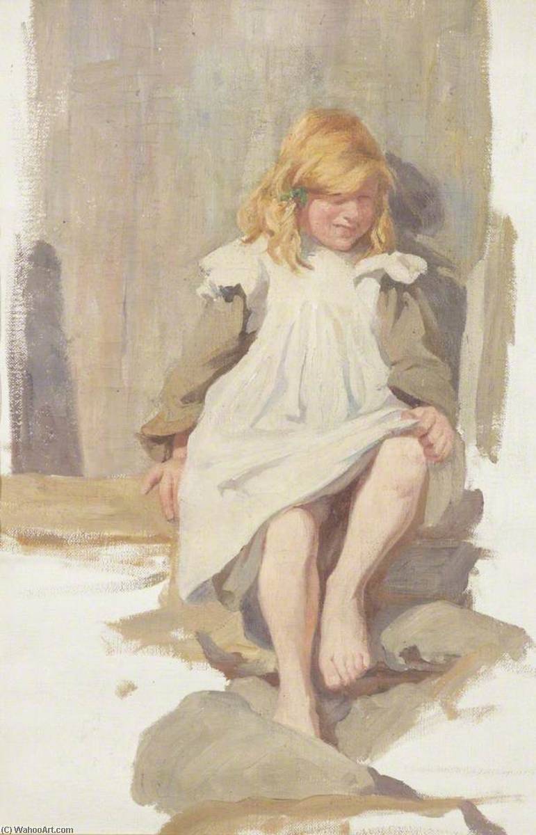 Portrait Of A Little Girl With Red Hair And A White Apron — Beryl Fowler