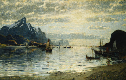 A Fjord Scene With Sailing Vessels — Adelsteen Normann
