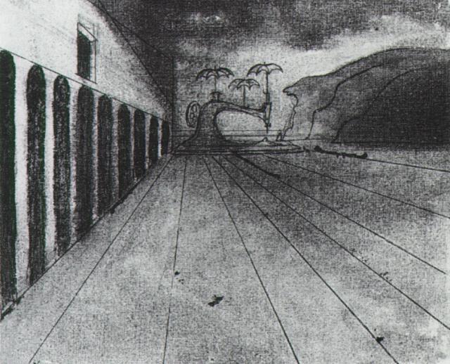 Landscape After De Chirico (unfinished) — Salvador Dalí