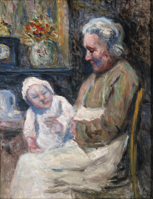 Grandmother With Granddaughter — Maximilien Luce