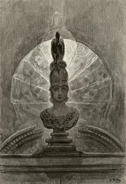 Perched Upon A Bust Of Pallas — Paul Gustave Doré