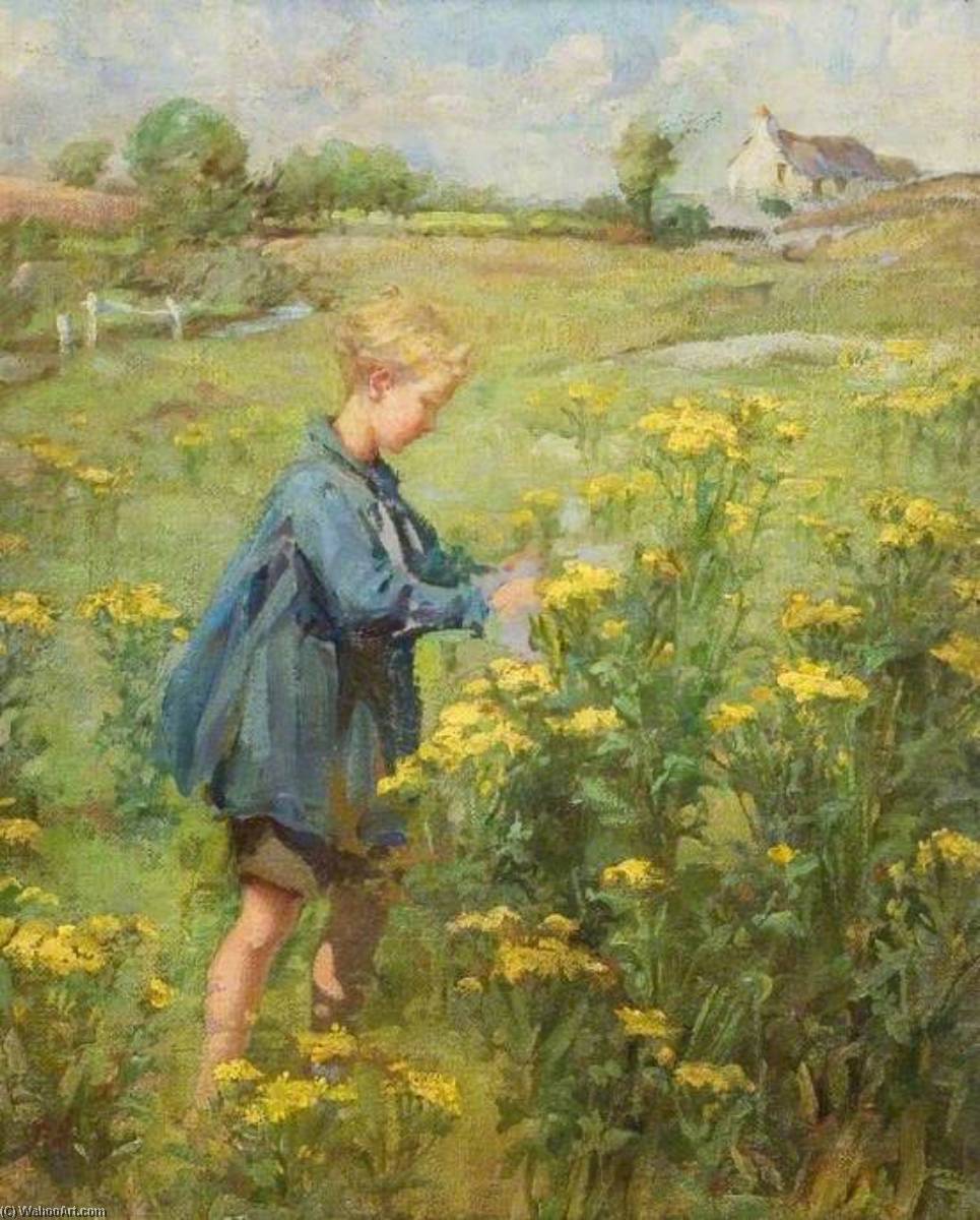 Meadow With Bill Fowler (1914–1977), Picking Flowers — Beryl Fowler