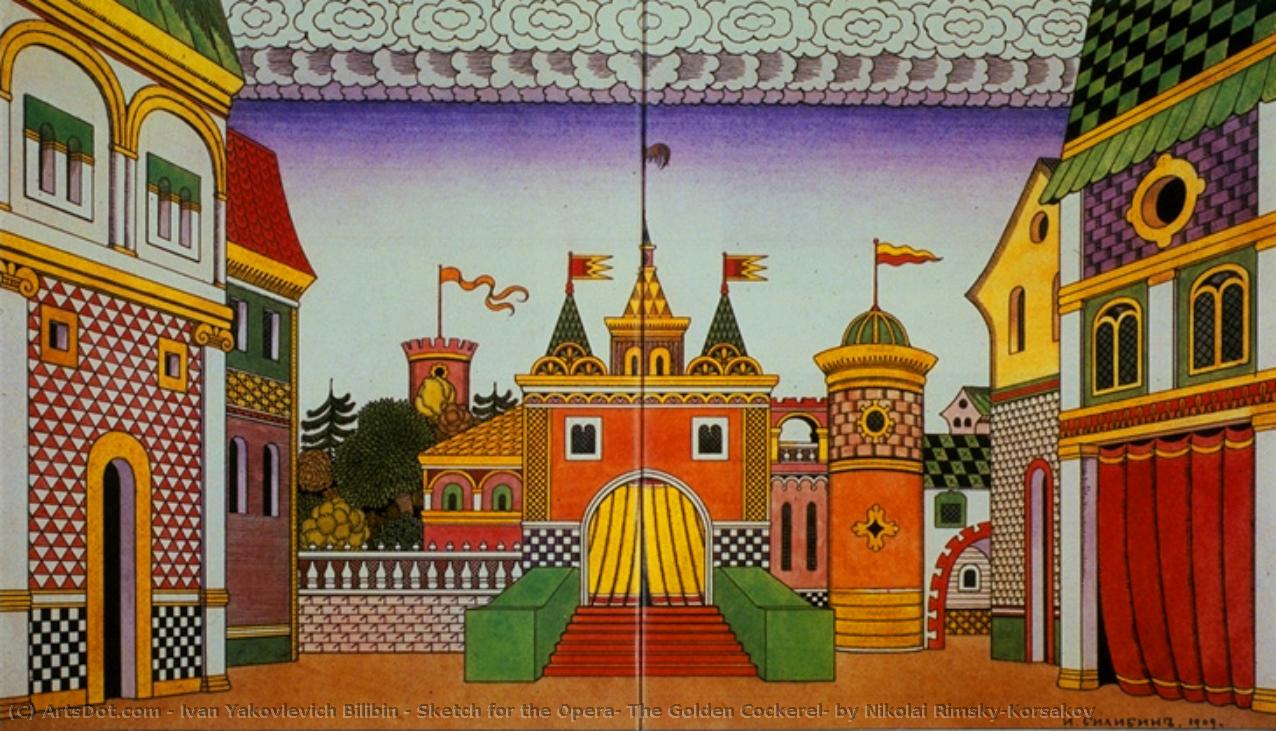Sketch For The Opera, The Golden Cockerel, By Nikolai Rimsky-korsakov — Ivan Yakovlevich Bilibin