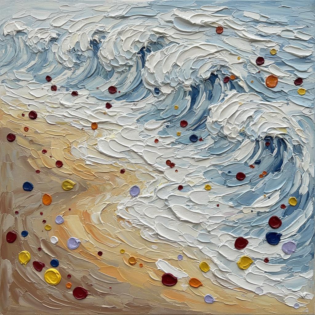 Vergängliche Gezeiten Von Ocker Und Azur In Einem Skulpturalen Impasto-tanz — David Moreau