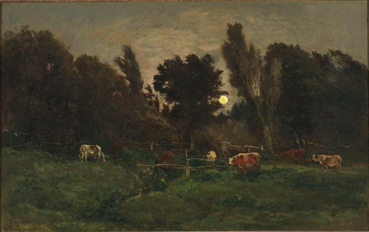 Le Pré Des Graves, À Villerville — Charles-françois Daubigny