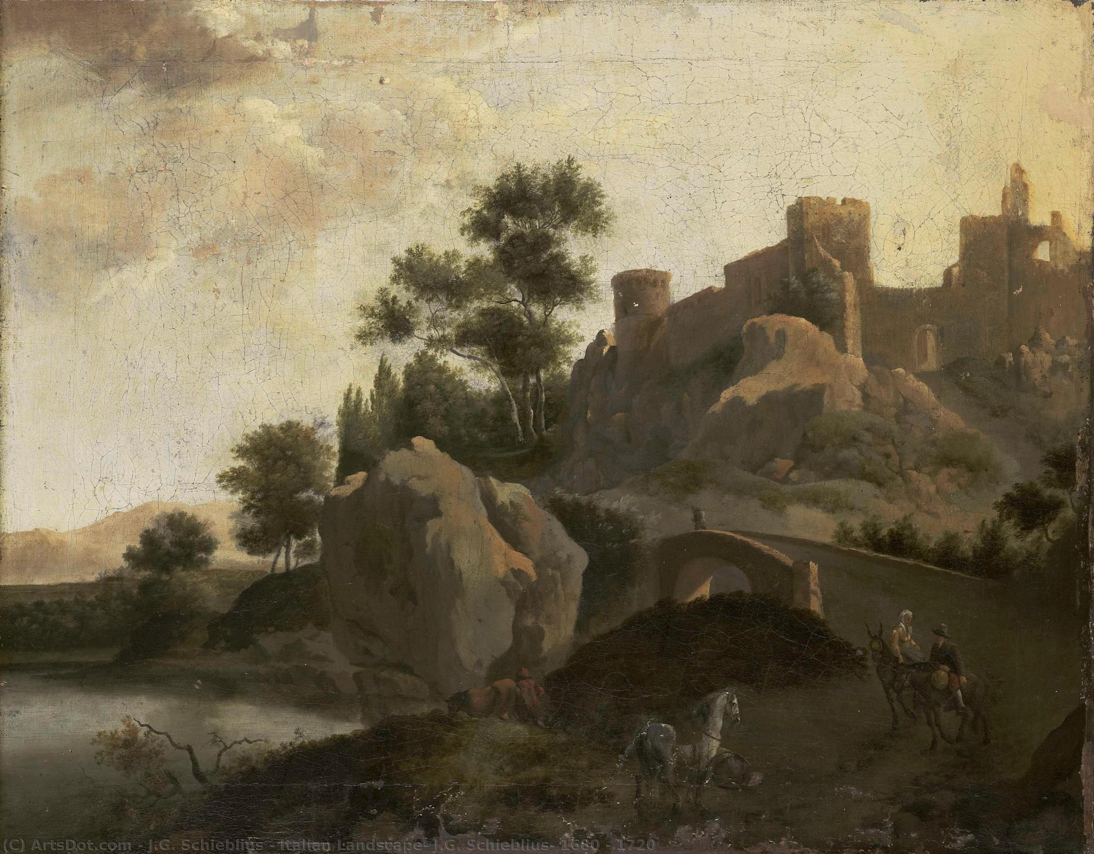 Italian Landscape, J.g. Schieblius, 1680 - 1720 — J.g. Schieblius