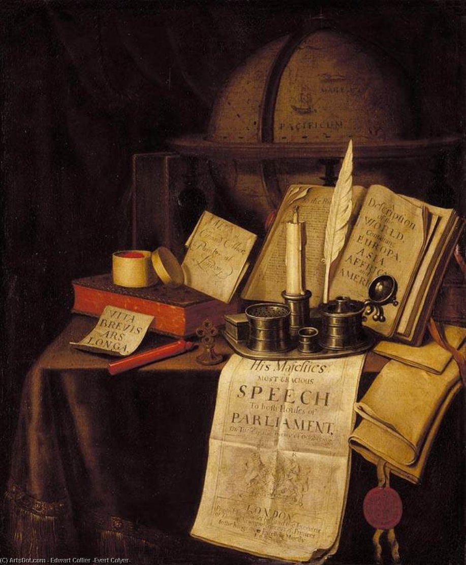 Vanitas Still-life (10) — Edwart Collier (evert Colyer)