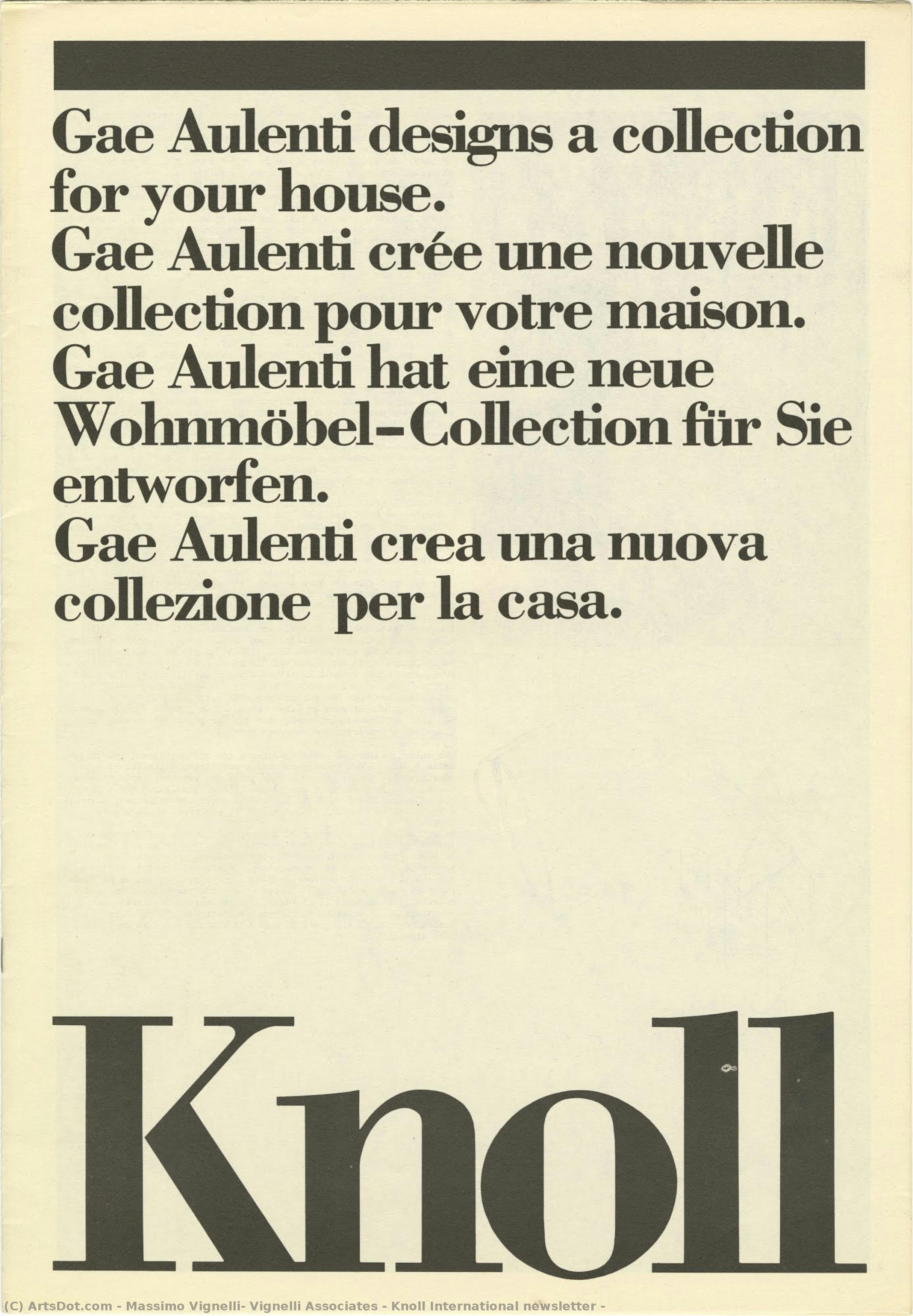 Knoll International Newsletter — Massimo Vignelli, Vignelli Associates