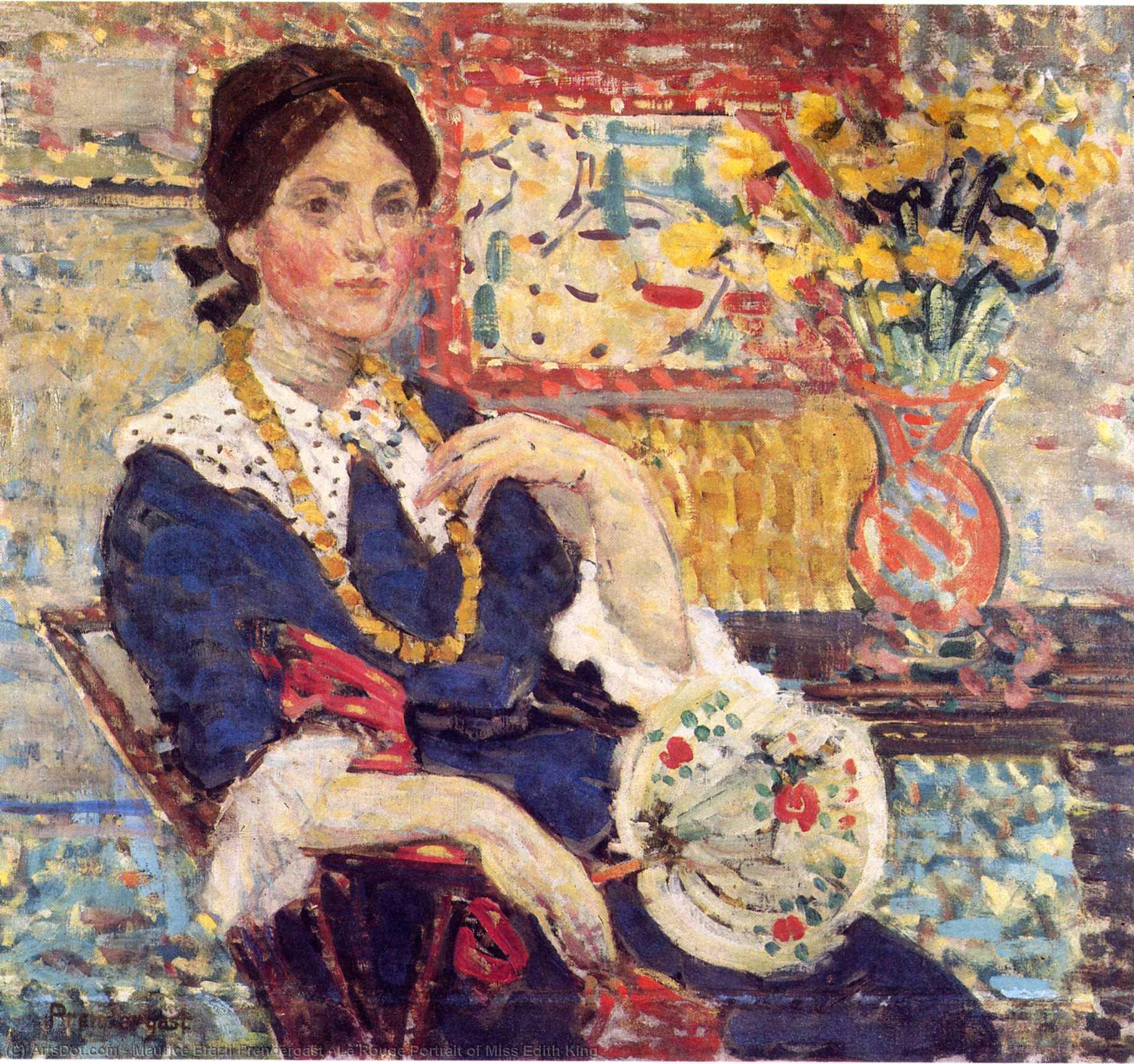 Le Rouge Portrait Of Miss Edith King — Maurice Brazil Prendergast