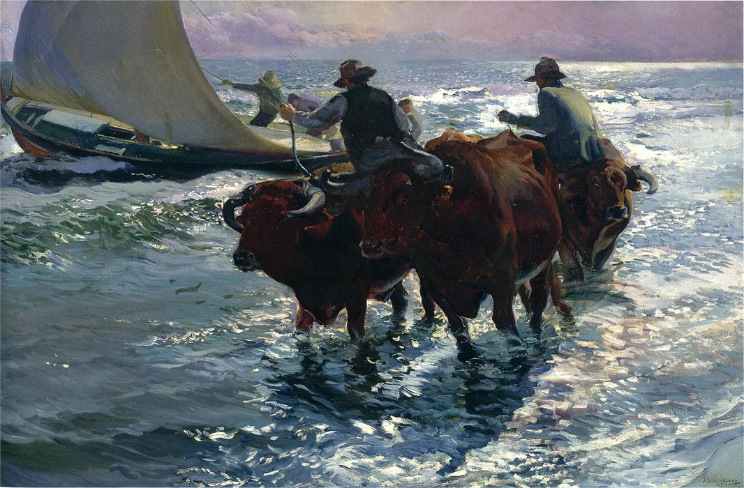 Bulls In The Sea — Joaquín Sorolla Y Bastida