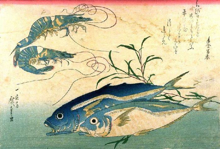 Horse-mackerel And Prawn — Андро Хиросиге