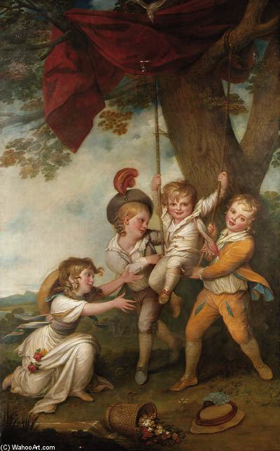 The Boyle Children - Group Portrait Of The Children Of Edmund Boyle, 7th Earl Of Cork — Richard Cosway