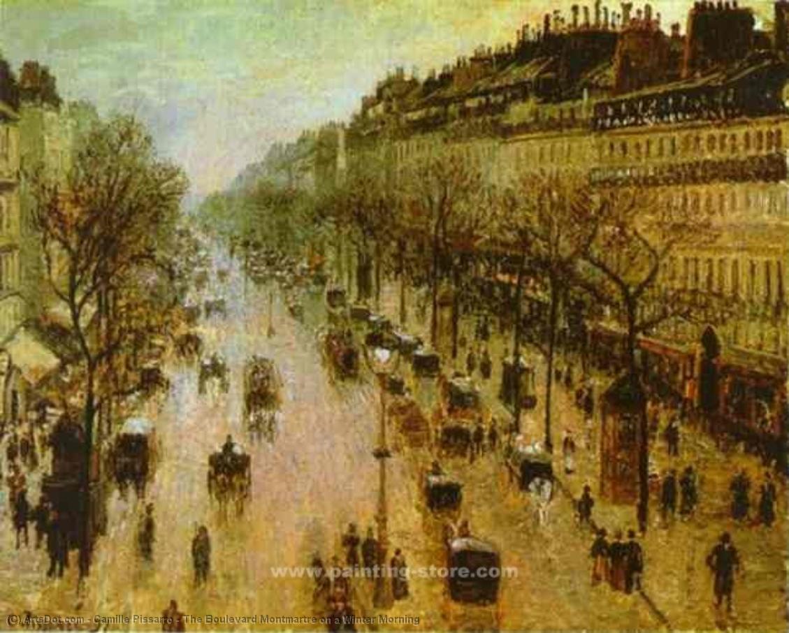 The Boulevard Montmartre On A Winter Morning — Camille Pissarro