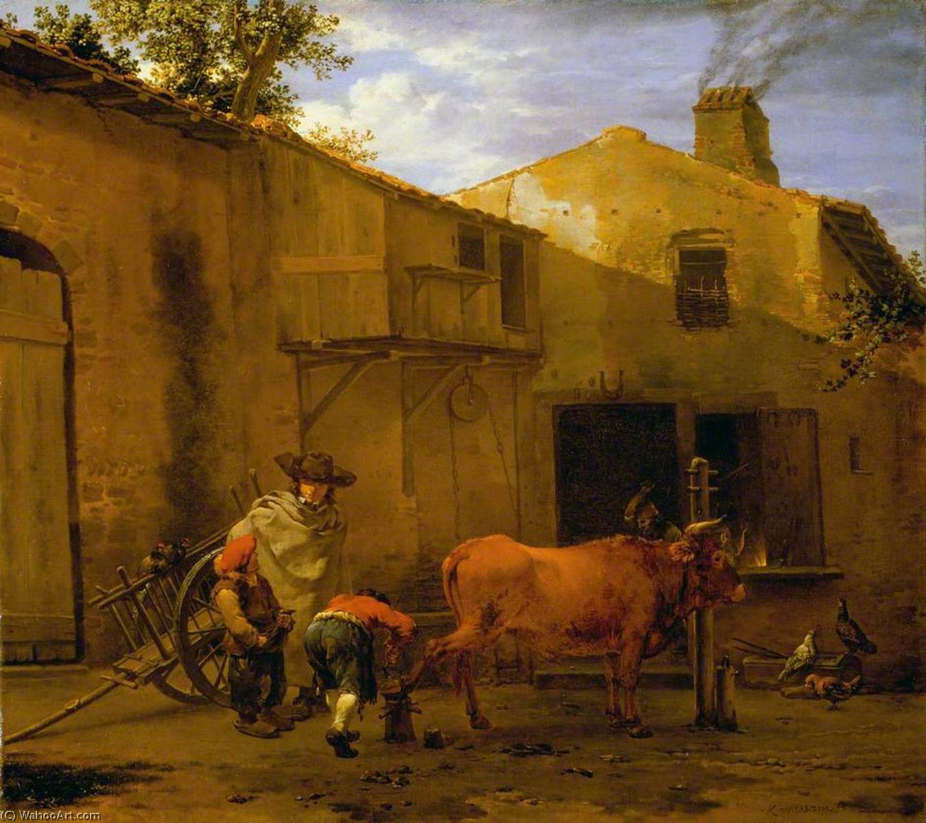 A Smith Shoeing An Ox — Карел Дюжарден