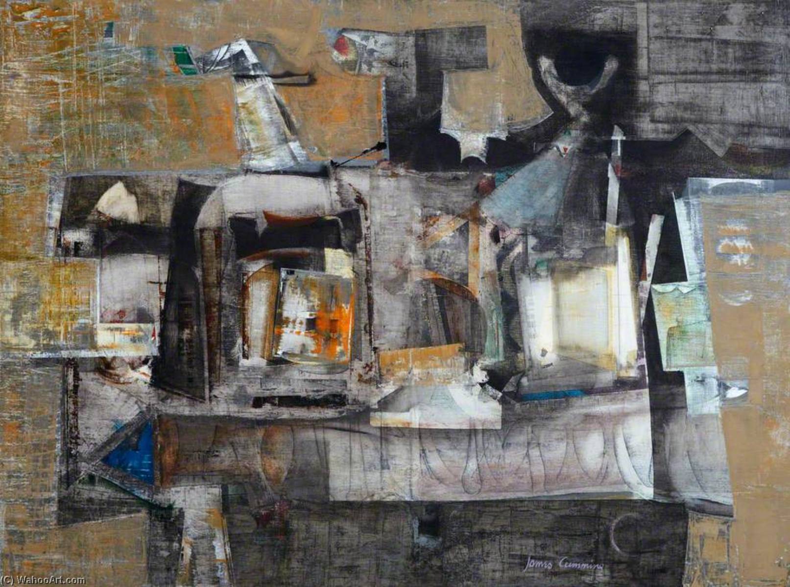 Charred Table With Lamp And Tins — James Cumming